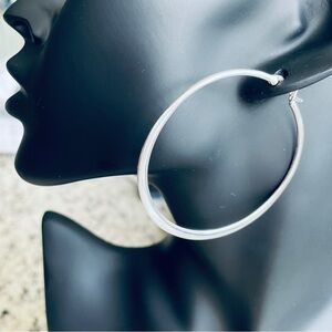 Classic Large 2.2” Round Hoop Sterling Silver Earrings